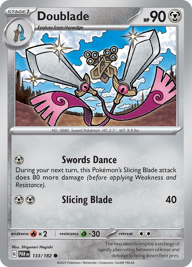 Doublade Reverse Holofoil PAR 133/182 C NM