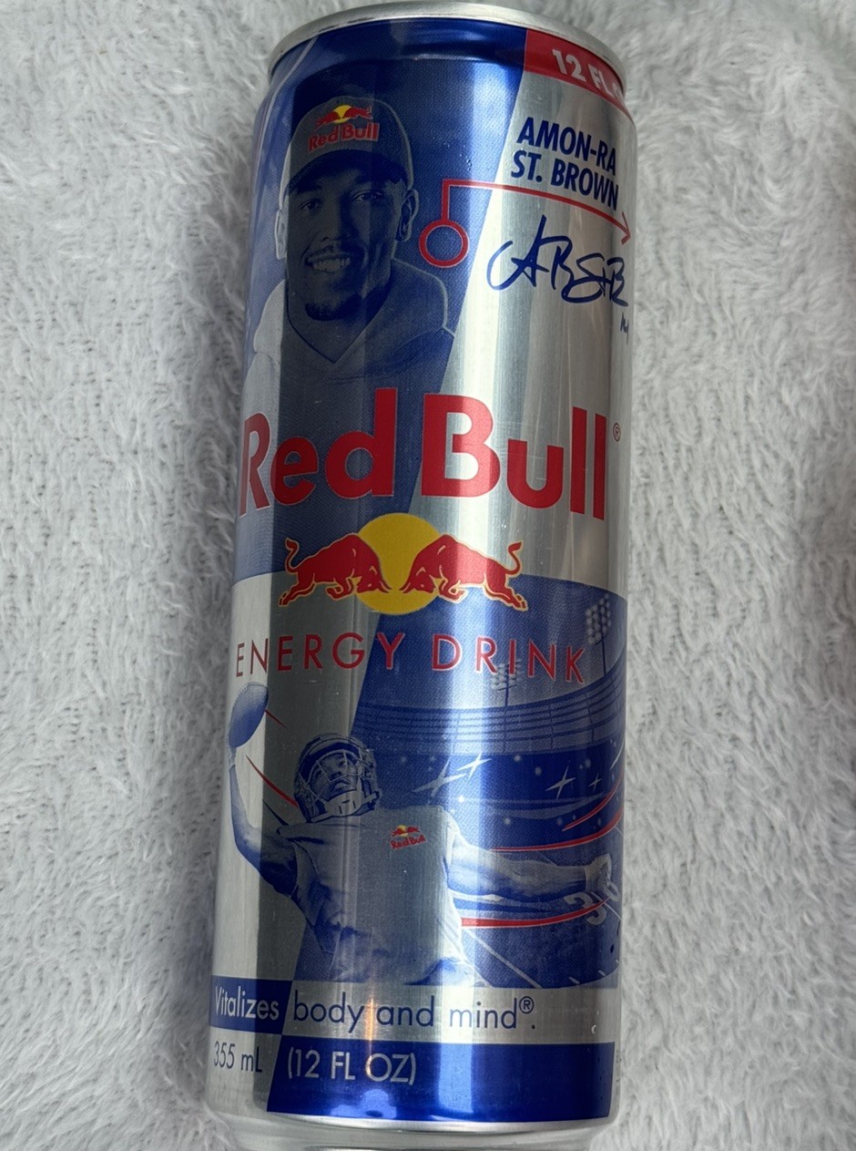 Red Bull Amon-Ra St. Brown Lions NFL Promotional Edition Brand NEW In Hand