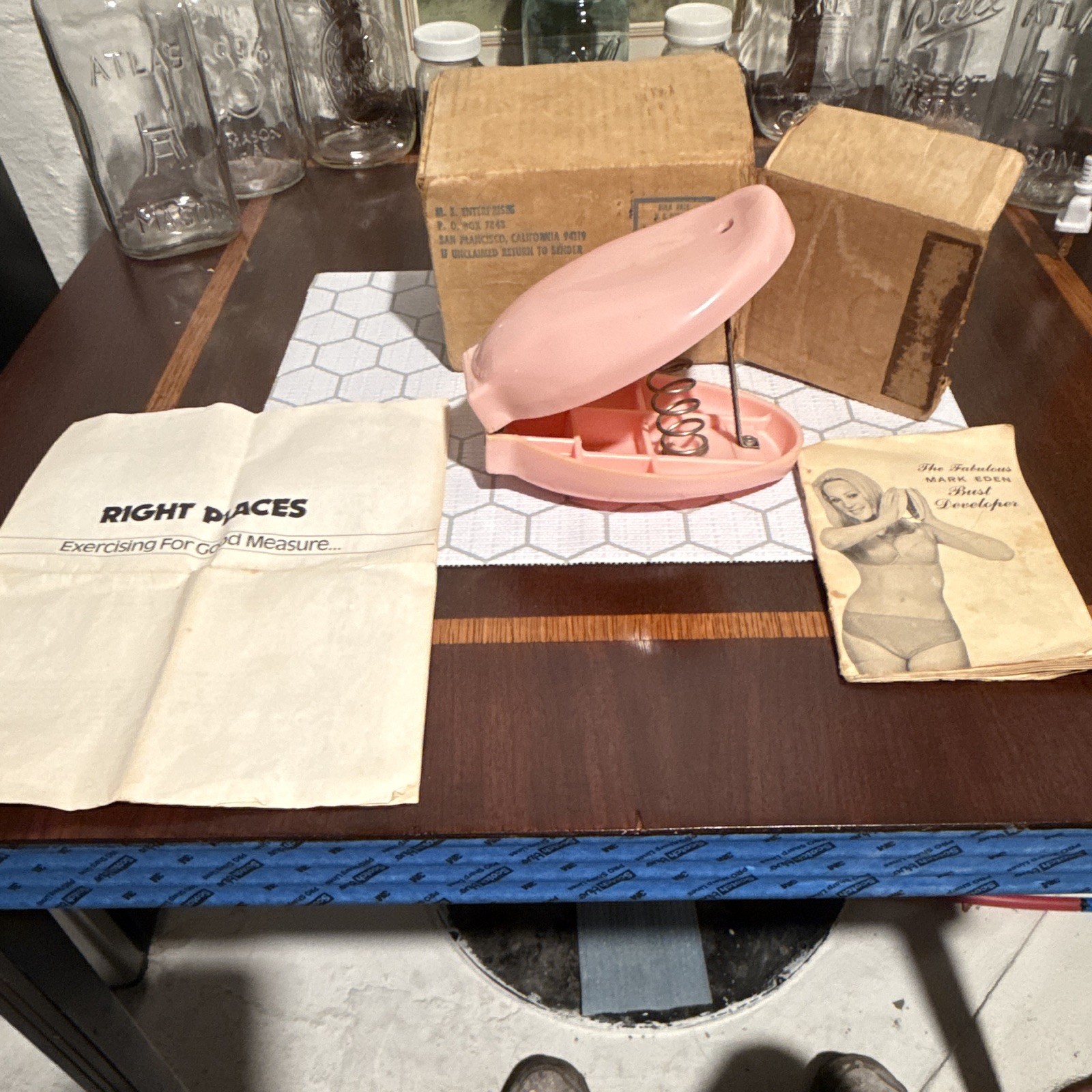 The Fabulous Mark Eden Pink Bust Developer with Instructional Book Vintage+box