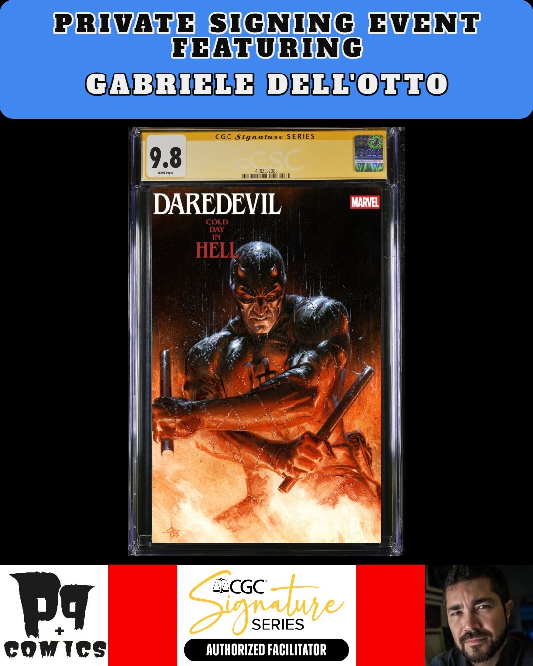 DAREDEVIL COLD DAY IN HELL #2 GABRIELE DELL\'OTTO EVENT SIGNED CGC SS PRESALE
