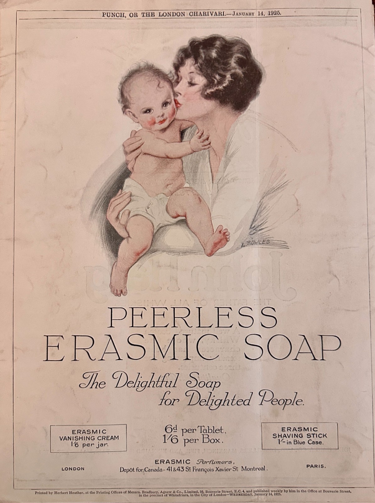 1925 Peerless Erasmic Soap - For Delightful People - British Ad #N1499