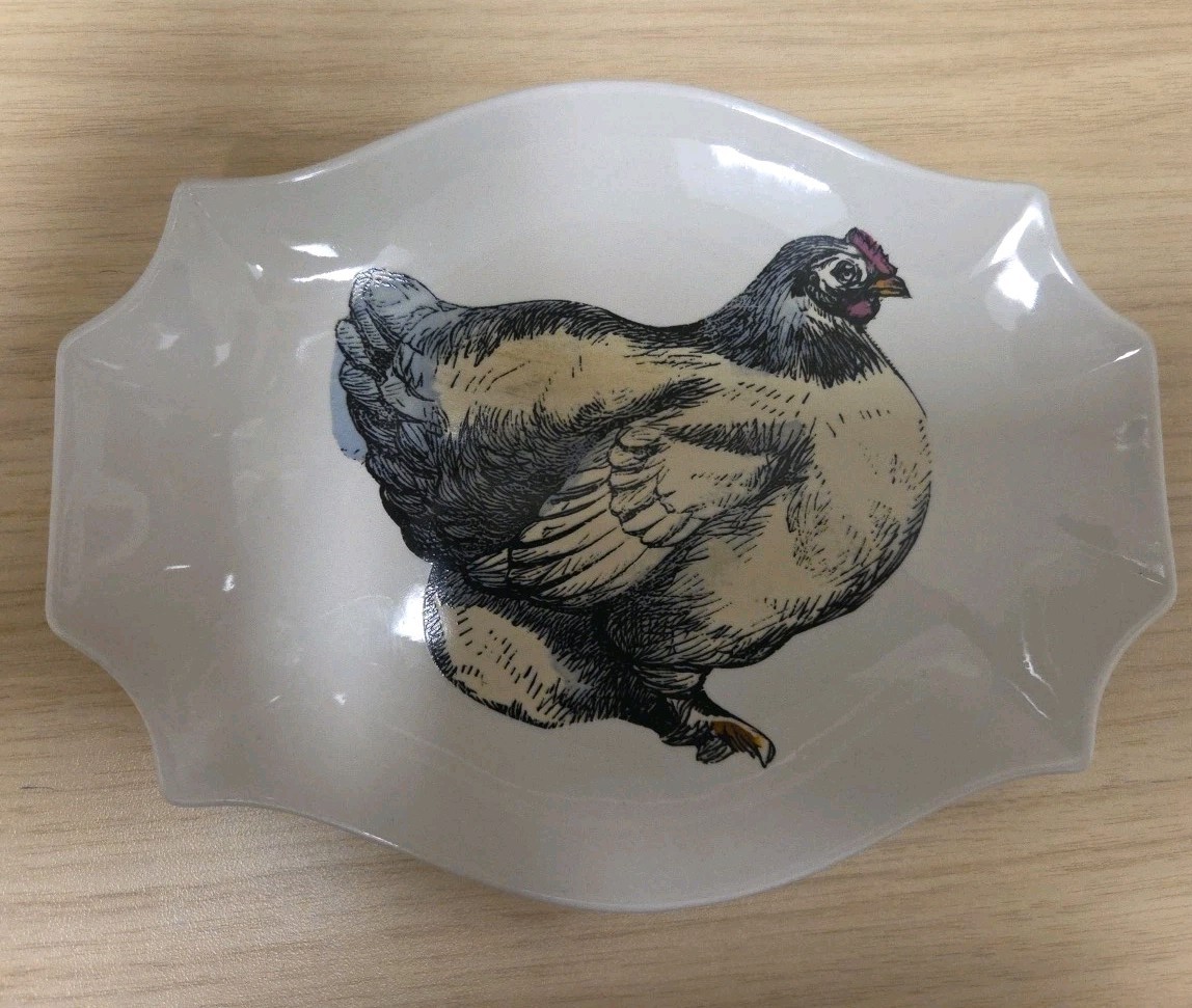 Ceramic/Porcelain Chicken/Hen Snack/Bread Plate 6in By 8in Creative Co-op Ceramic/Porcelain Chicken/Hen Snack/Bread Plate 6in By 8in Creative Co-op
