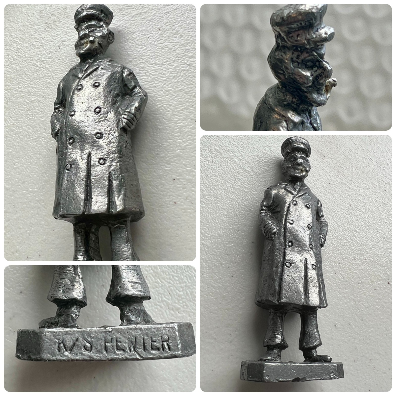 VINTAGE Pewter Old Salty Sea Captain Nautical Figurine Paperweight 8oz RARE 80s