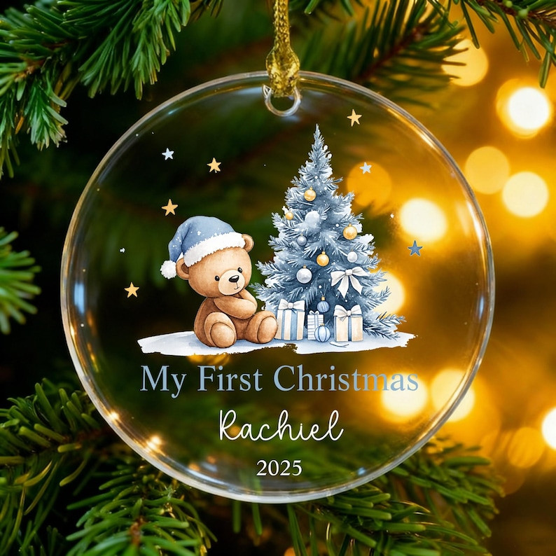 Custom Baby Christmas Ornament,Personalized Baby Name Ornament,Baby's First Chri