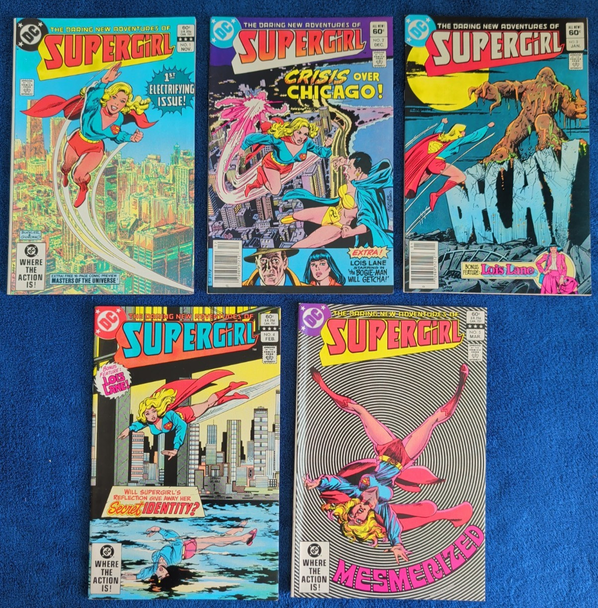 SUPERGIRL VOL. 2 #1 THRU 5 (LOT OF FIVE BOOKS), DC 1982-83. 9.4 NEAR MINT SUPERGIRL VOL. 2 #1 THRU 5 (LOT OF FIVE BOOKS), DC 1982-83. 9.4 NEAR MINT