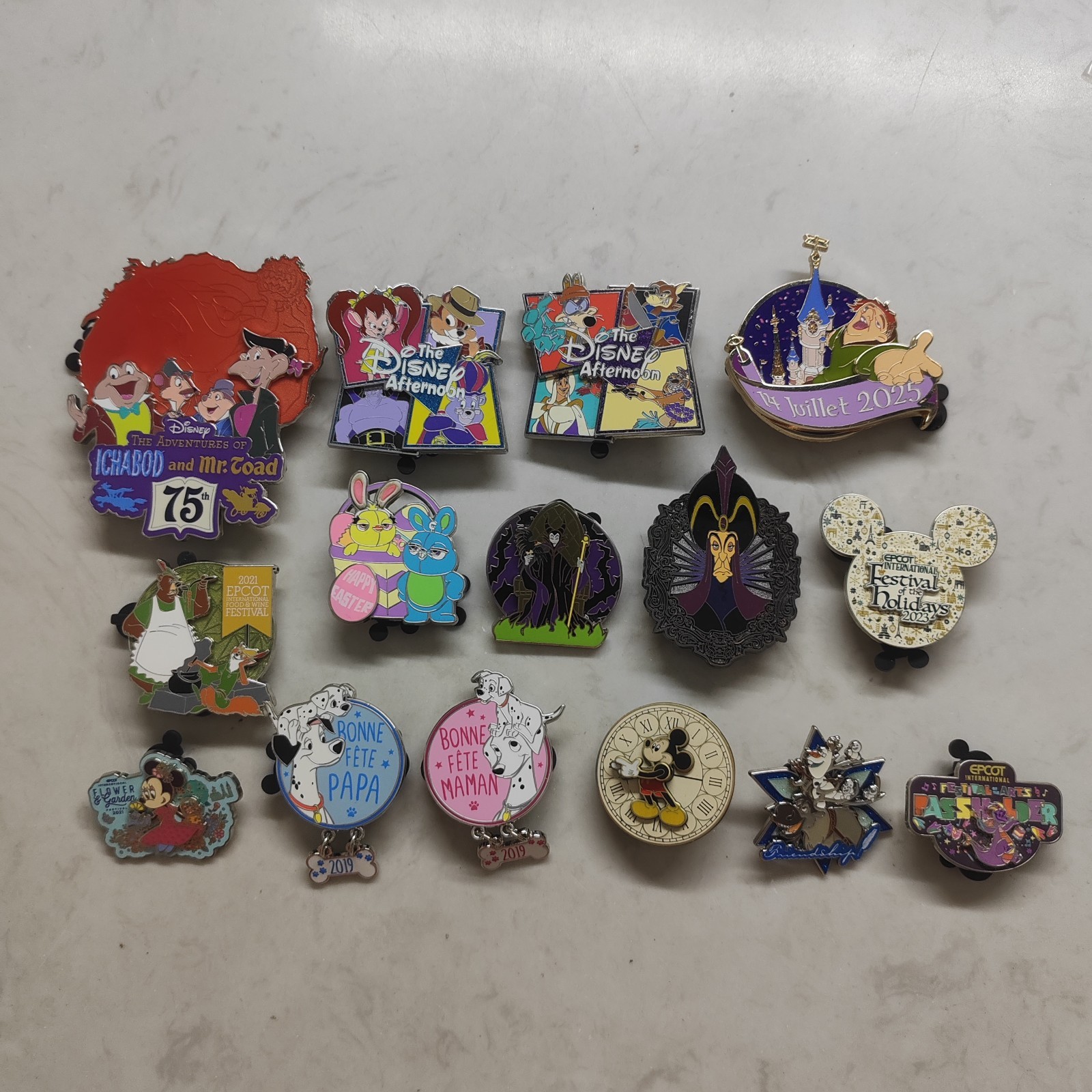Disney exchange badges come in groups of 15 pins