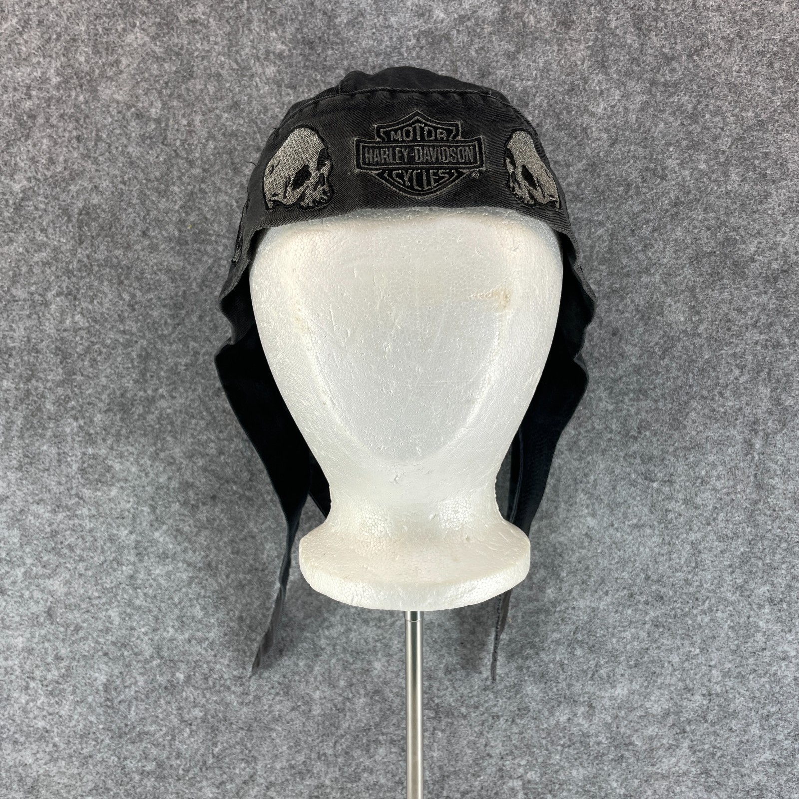 Harley Davidson Willie G Skull Headwrap Doo Rag Biker Motorcycle Bandana Black