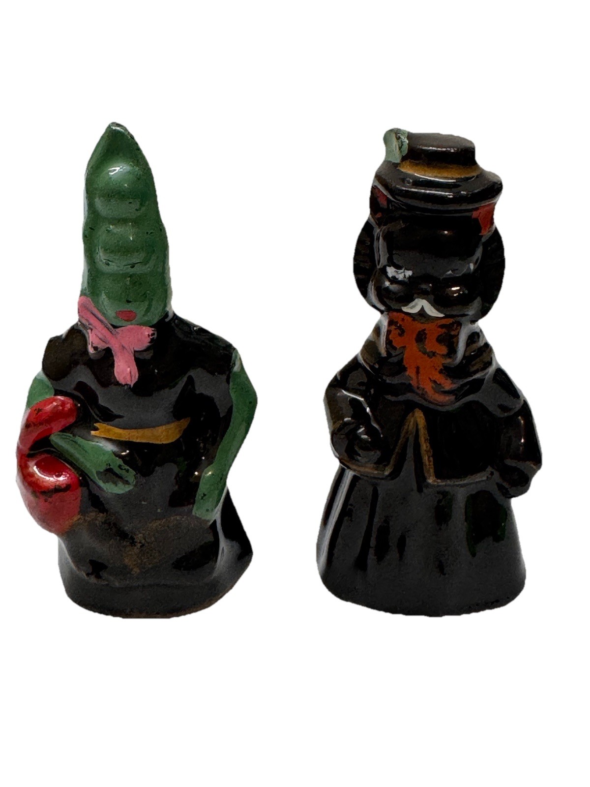 Vintage Halloween Japan Anthropomorphic Black Cat And Pea POD 3.5” Lot Rare