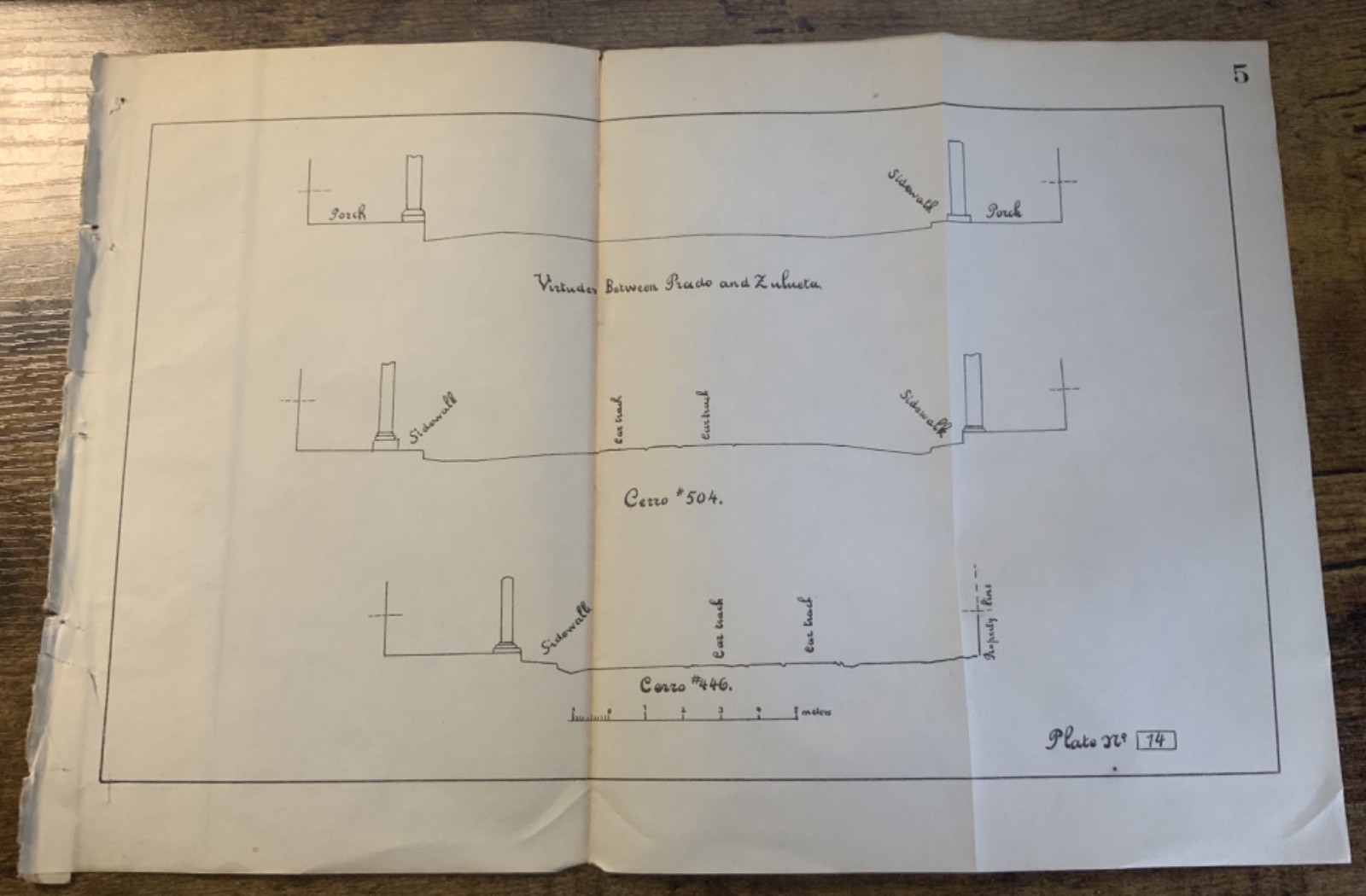 Antique Map Diagram Plan Sidewalk Prado Zulueta Cuba GPO