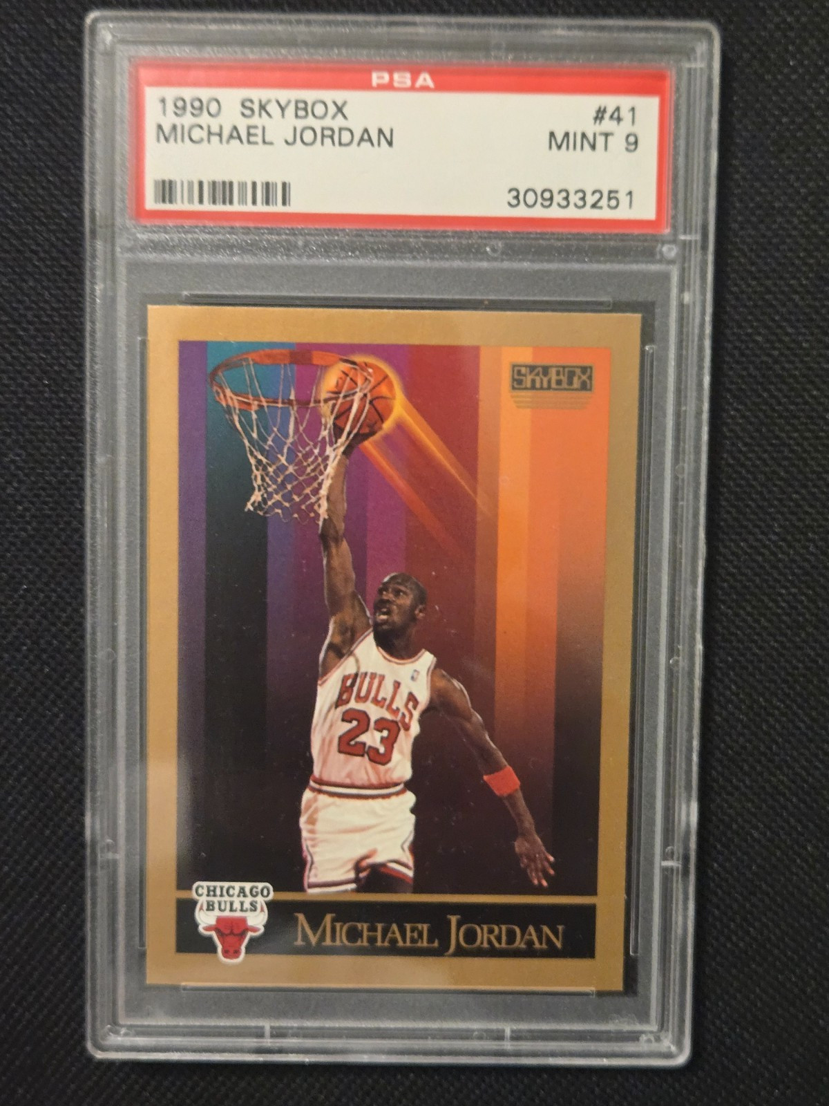 1990 SKYBOX MICHAEL JORDAN BASKETBALL CARD # 41 GRADED PSA 9 MINT