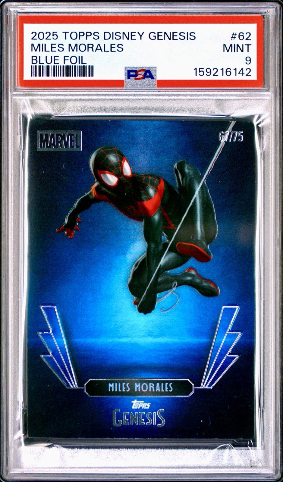 2025 Topps Disney Genesis Miles Morales 48/75 PSA 9 HIGHEST GRADE ON POP LIST