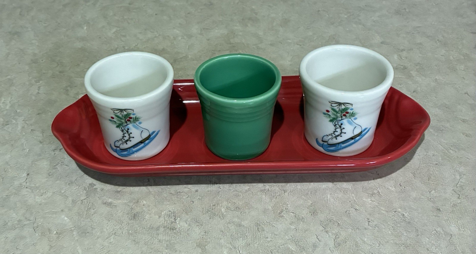 Fiesta Christmas Shot Glass Set-New-Fiestaware-Christmas Skates