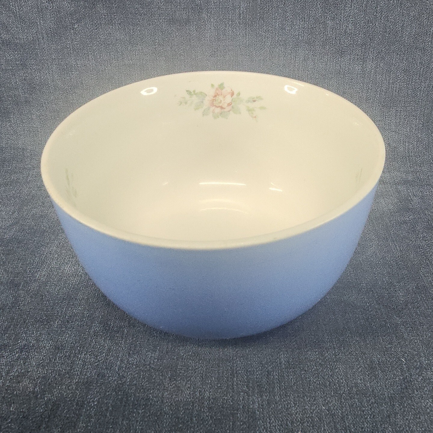 Hall\'s Pottery Rose Parade Cadet Blue 6.5 Inch Serving/Mixing Bowl Vintage u-10H