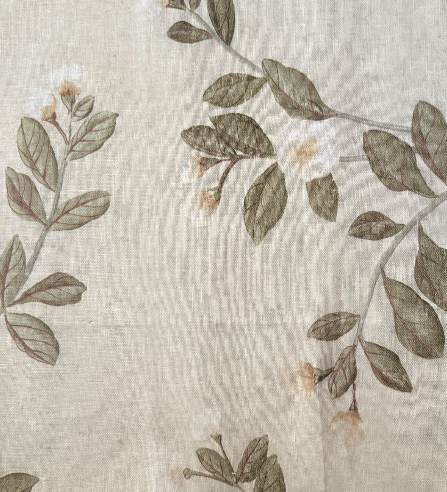 SCHUMACHER Madame De Pompadour alabaster  chinoiserie printed linen remnant new