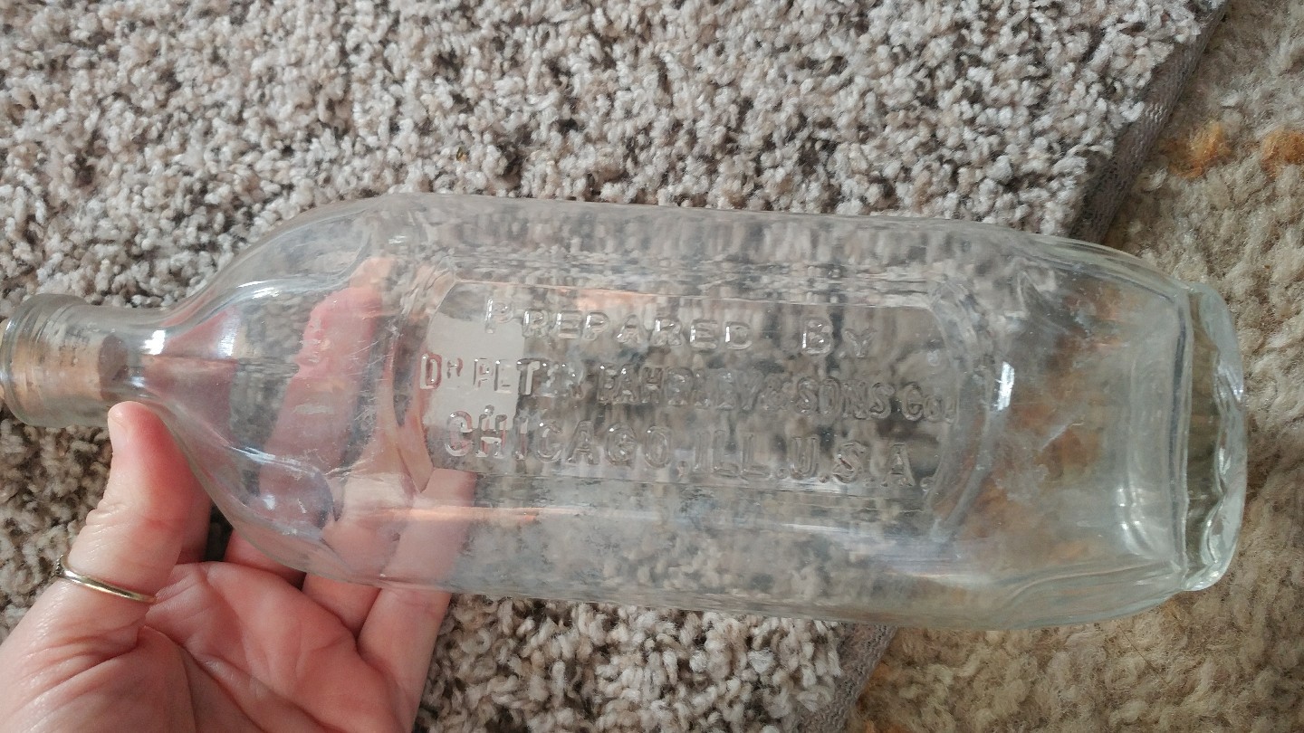 Vintage Large Medicine Bottle Dr. Peter Fahrney & sons. Chicago IL