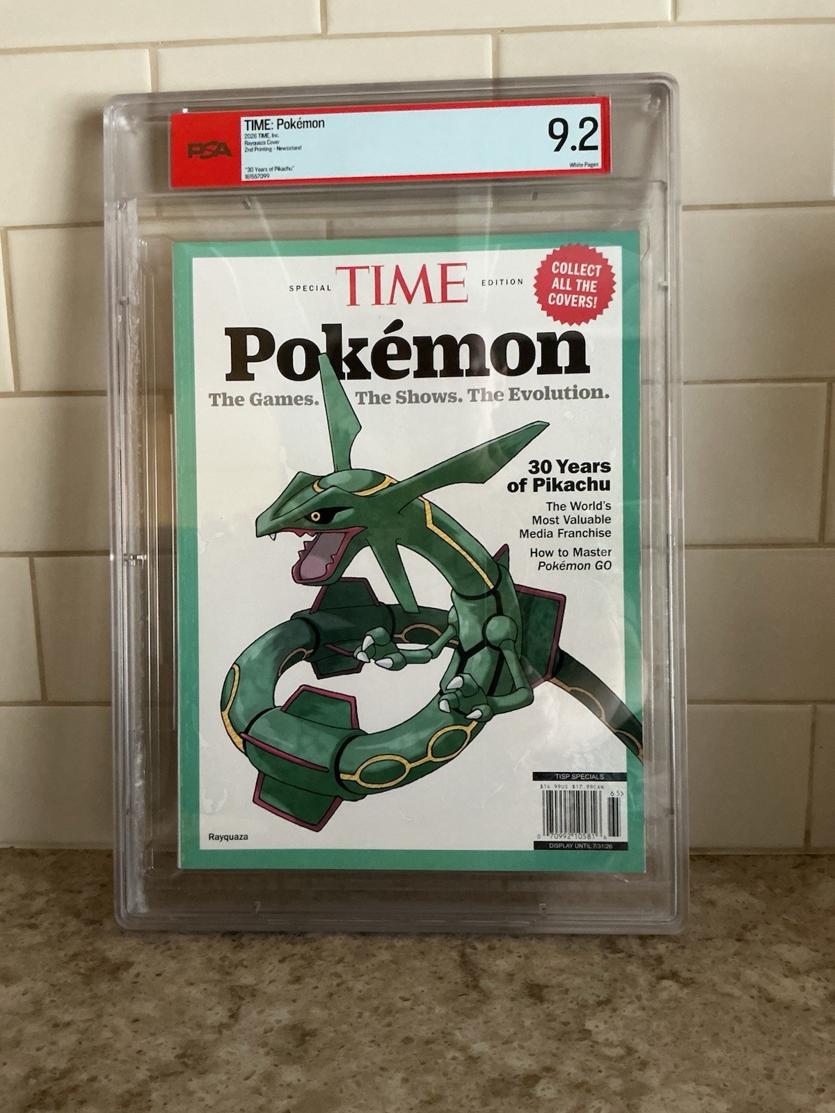 PSA 9.2 2026 TIME: Pokémon Rayquaza Cover Newsstand Special Edition