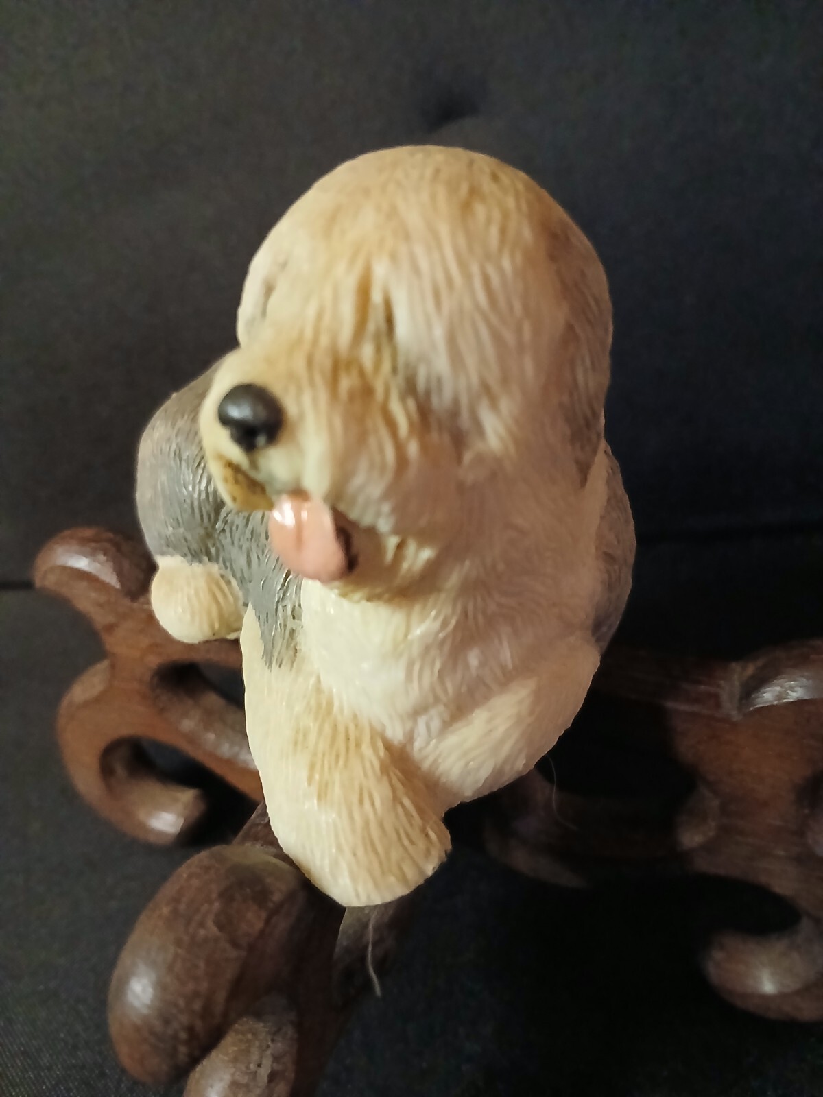 Vintage Charmstone-Shaggy Dog Figurine- Stone- 4\