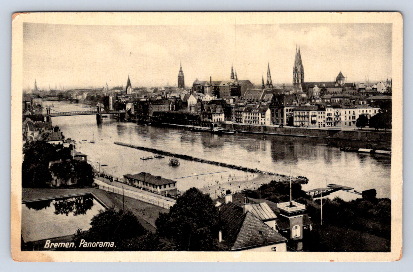 Vintage Postcard Bremen Panorama