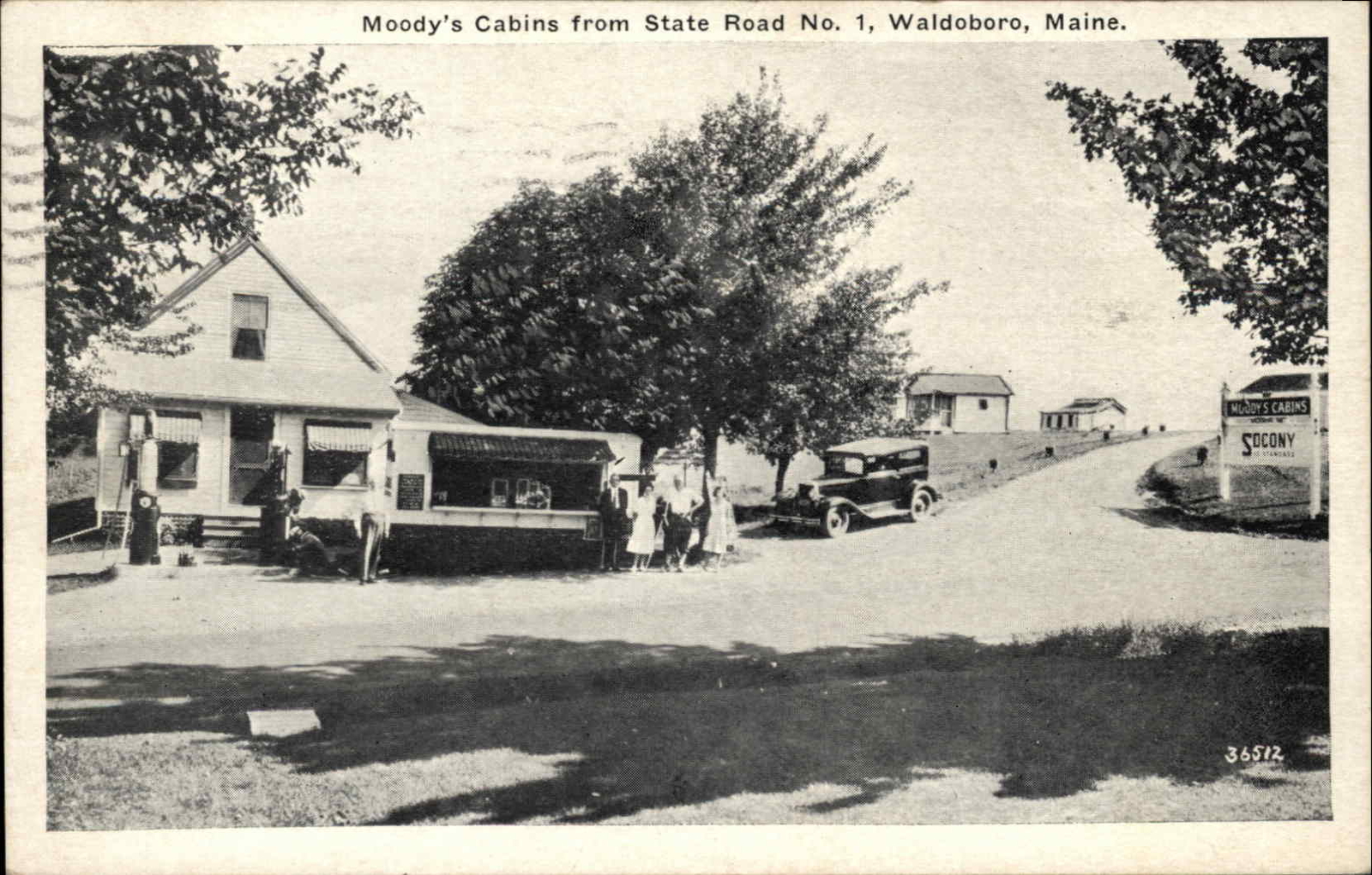 Waldoboro Maine ME Moody\'s Cabins Route 1 c1930 Vintage Postcard