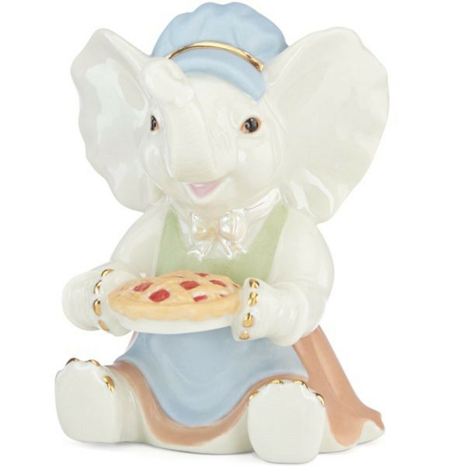 Lenox Lucky Elephant Figurine Gift Of Thanksgiving Pie Baker\'s Hat LE COA NEW Lenox Lucky Elephant Figurine Gift Of Thanksgiving Pie Baker\'s Hat LE COA NEW