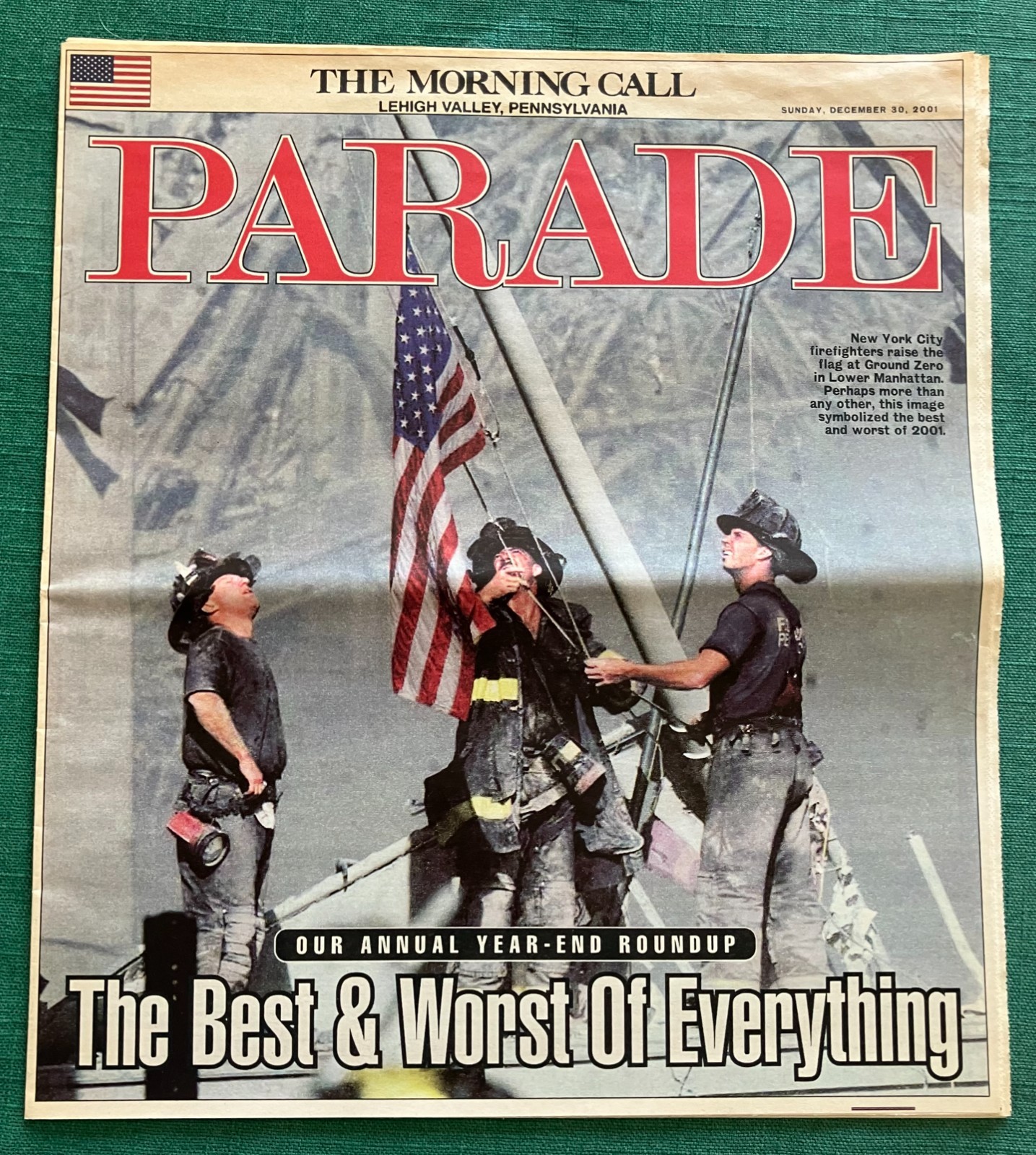 Parade Magazine December 30 2001: Best & Worst, 9/11 Cover, Gene Hackman
