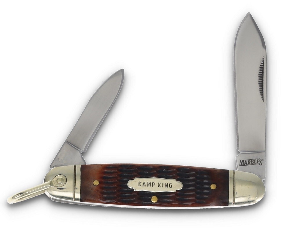 Marble\'s Kamp King 2-Blade Folding Utility Pocket Knife - Camp Scout - NEW