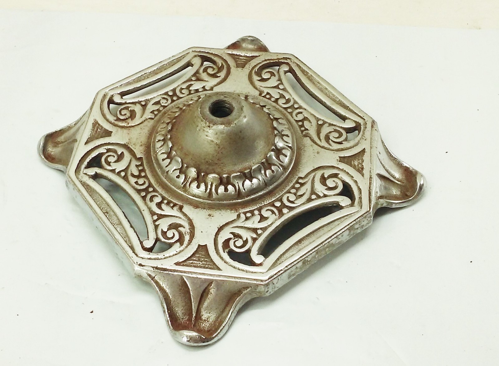 Vtg Antique Ornate Cast Iron Bridge Floor Lamp Base ART DECO NOUVEAU