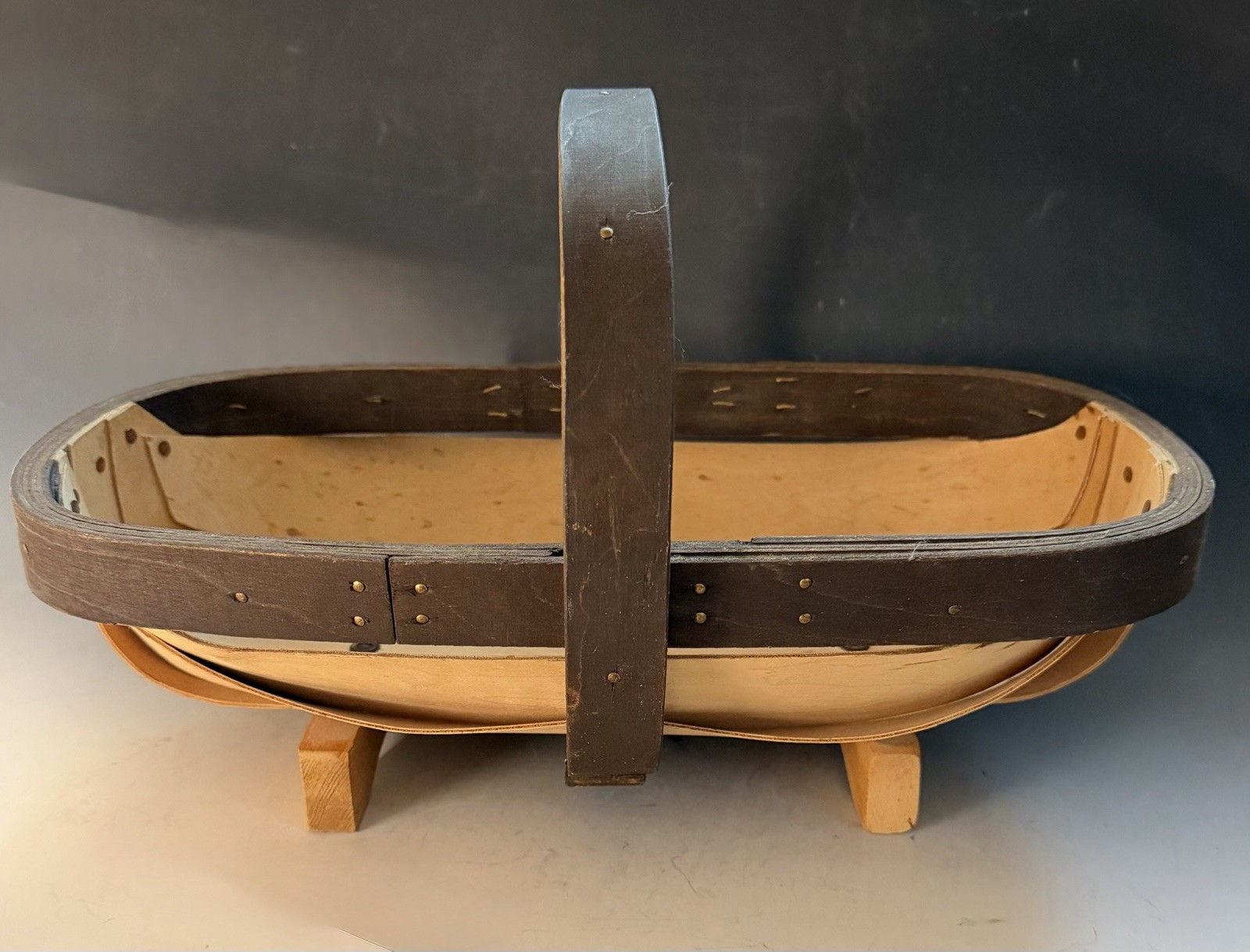 Vtg English Sussex Garden Trug Wood Garden Flower Basket Planter UK England