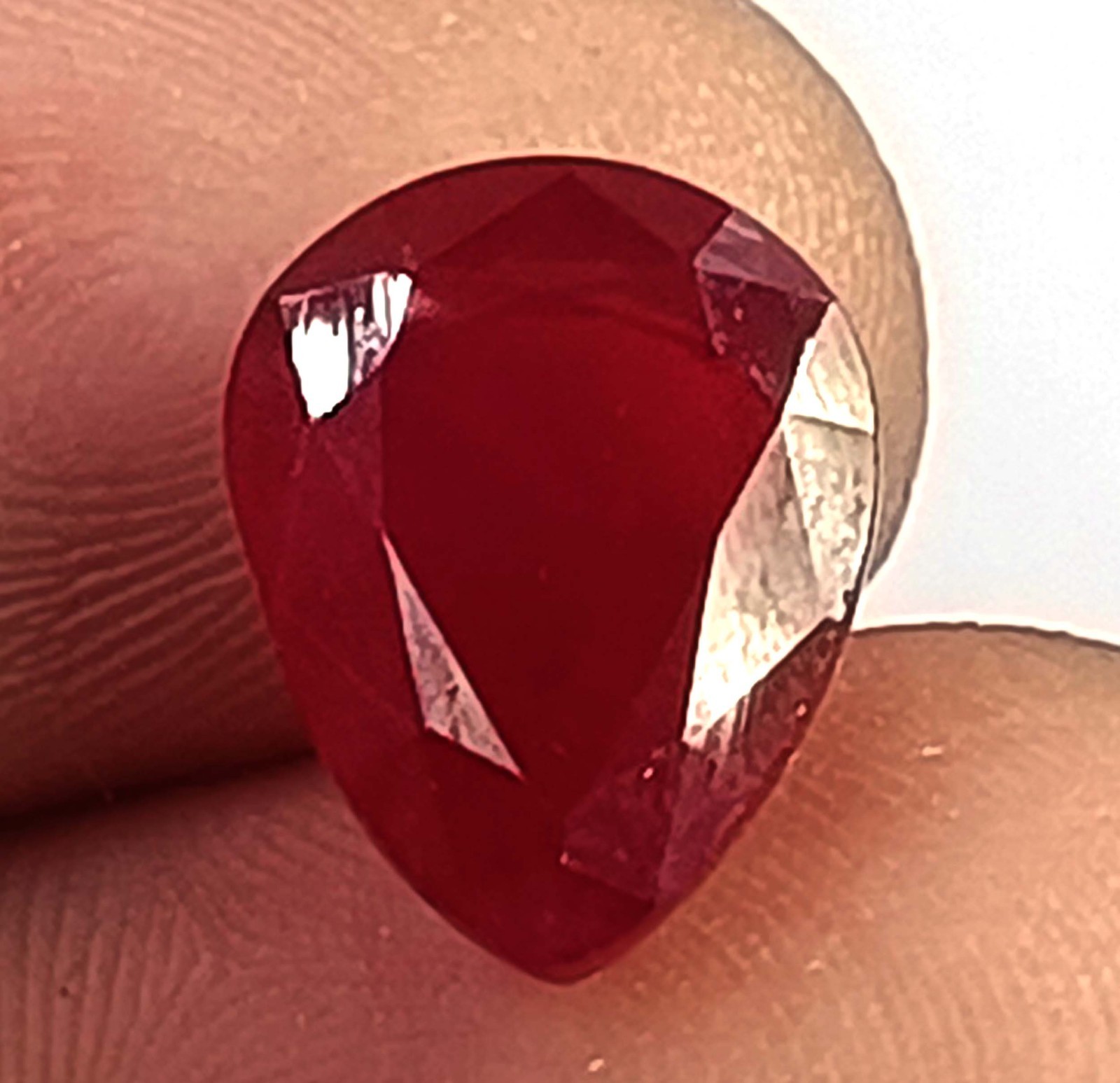 8.59 Ct Natural Mozambique Flawless Red Ruby Pear Cut IGL Loose Gemstone 6GHH