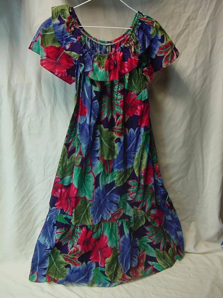 VTG HILO HATTIES HAWAIIAN DRESS MADE IN HAWAII 100% COTTON - WOMEN\'S SIZE MEDIUM