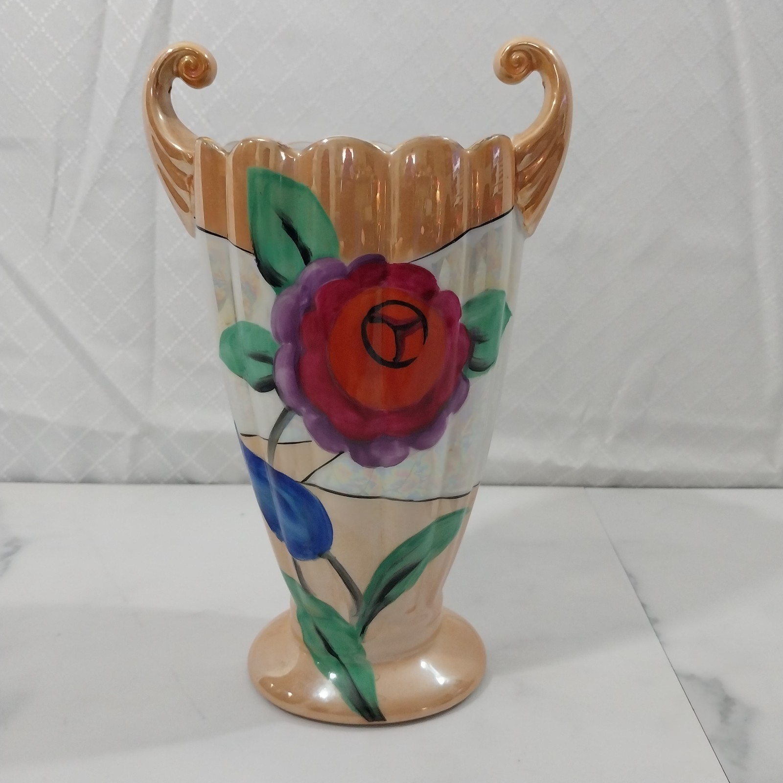 Strong Man Vase 1920s Antique Noritake Luster Ware Strong Man Vase 1920s Antique Noritake Luster Ware