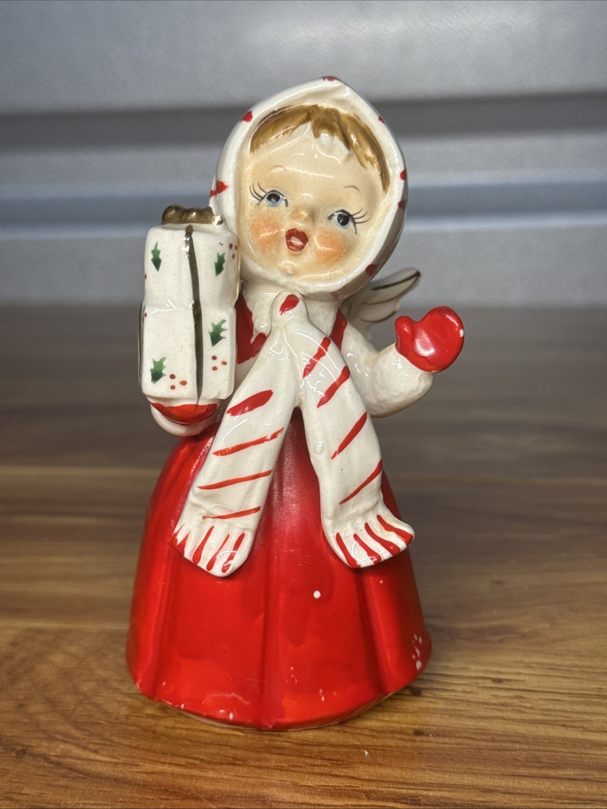 Vintage UCAGCO Ceramics Christmas Angel Girl w Gifts Figurine JAPAN Presents Red Vintage UCAGCO Ceramics Christmas Angel Girl w Gifts Figurine JAPAN Presents Red