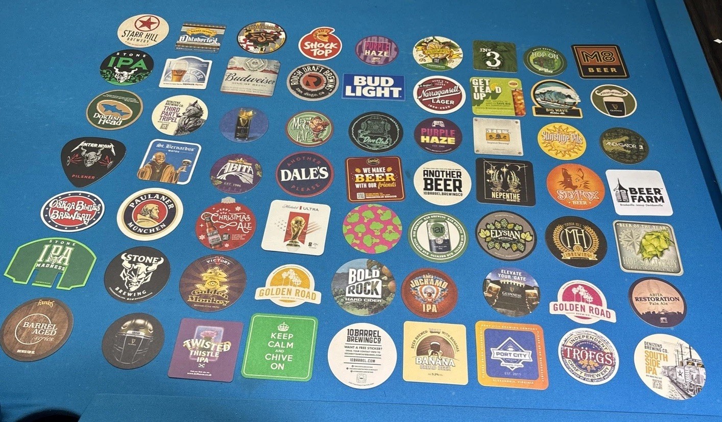 LOT OF 63 NEW BEER COASTERS ALL DIFFERENT MOSTLY CRAFT BREWERIES 