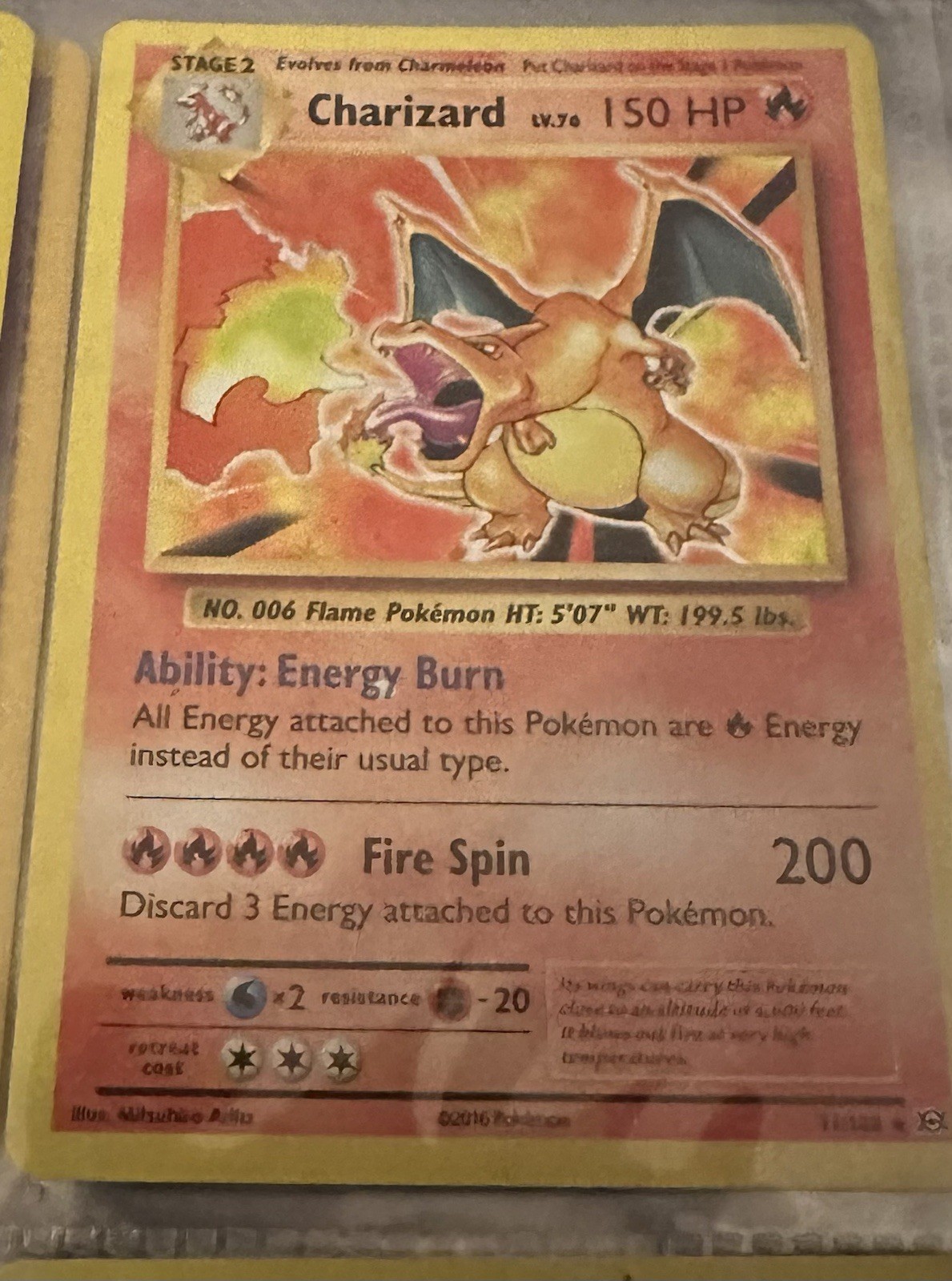 Pokemon 2016 charizard 11/108 Holo Rare