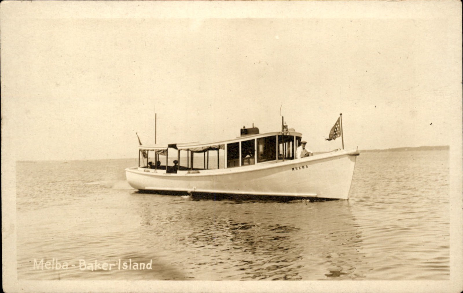 Baker Island Salem Massachusetts MA Boat Melba c1910s Real Photo Postcard bhn