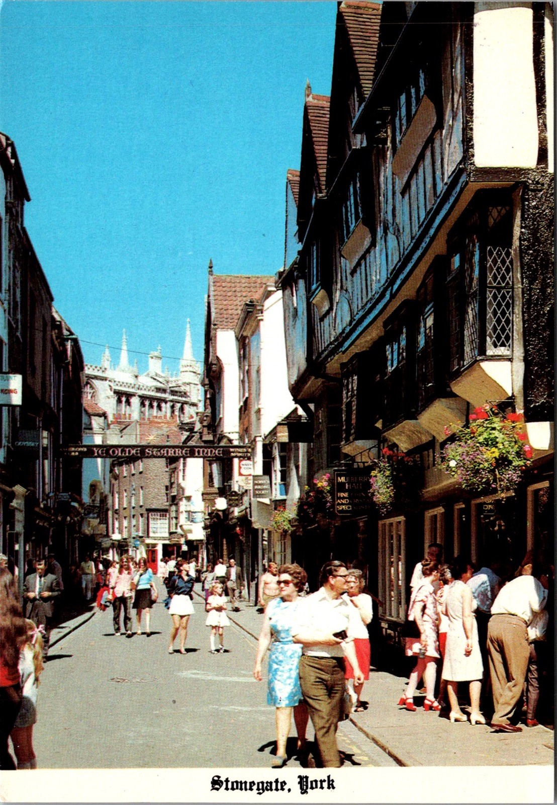 Historic Shambles Street Crowded People Shambles York England Vintage Postcard