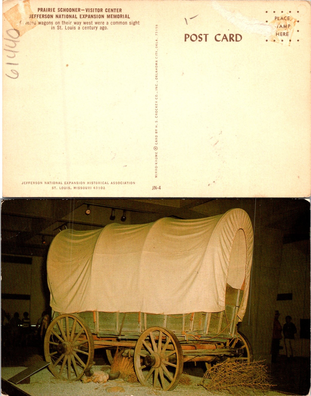 St. Louis MO Prairie Schooner Visitor Center Covered Wagon Postcard 61440