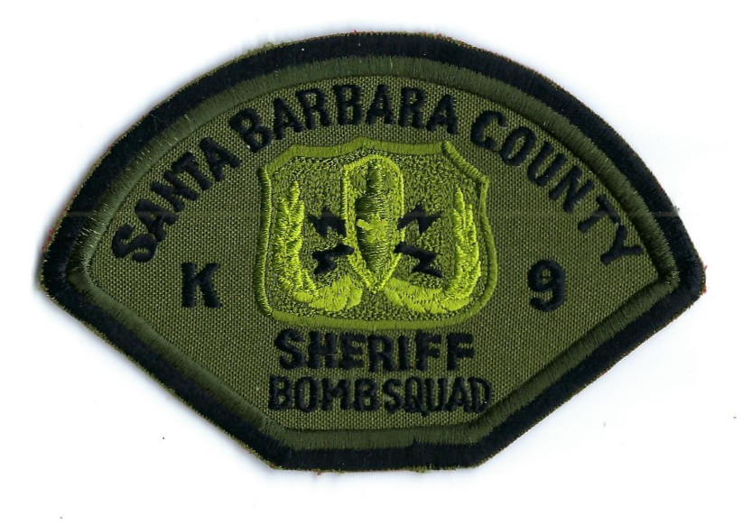 Santa Barbara County California Sheriff Bomb Squad K-9 K9 Canine subdued patch