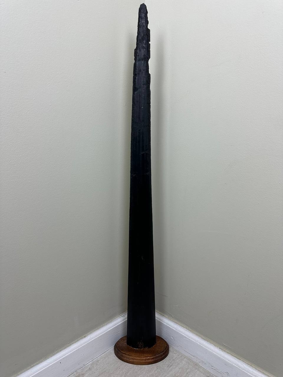 Vintage Swordfish Rostrum Sculpture Mounted Wood Base Swordfish Bill Real Marlin