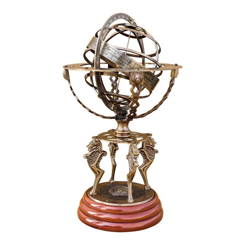 Antique Brass Armillary Globe 18\