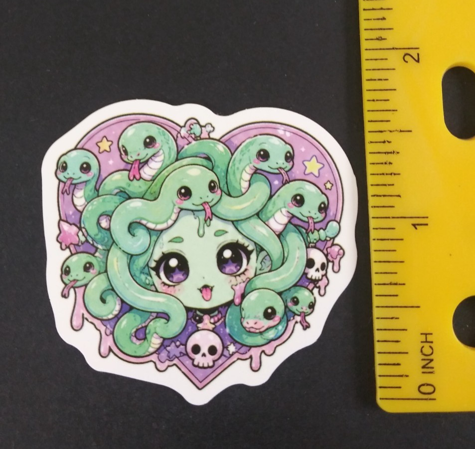 Cute Little Medusa Inside Heart Sticker (AW) Cute Little Medusa Inside Heart Sticker (AW)