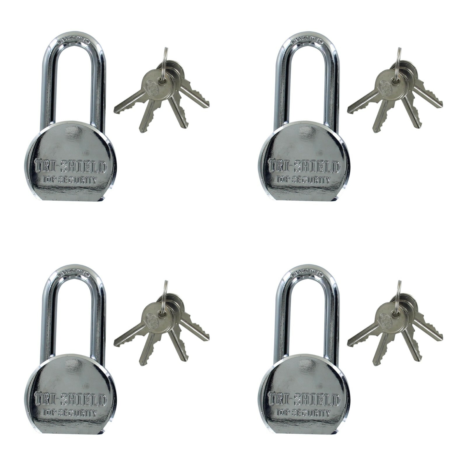 Pack of 4X Heavy Duty Master Lock Solid Steel Maximum Protection Padlock with 3K Pack of 4X Heavy Duty Master Lock Solid Steel Maximum Protection Padlock with 3K
