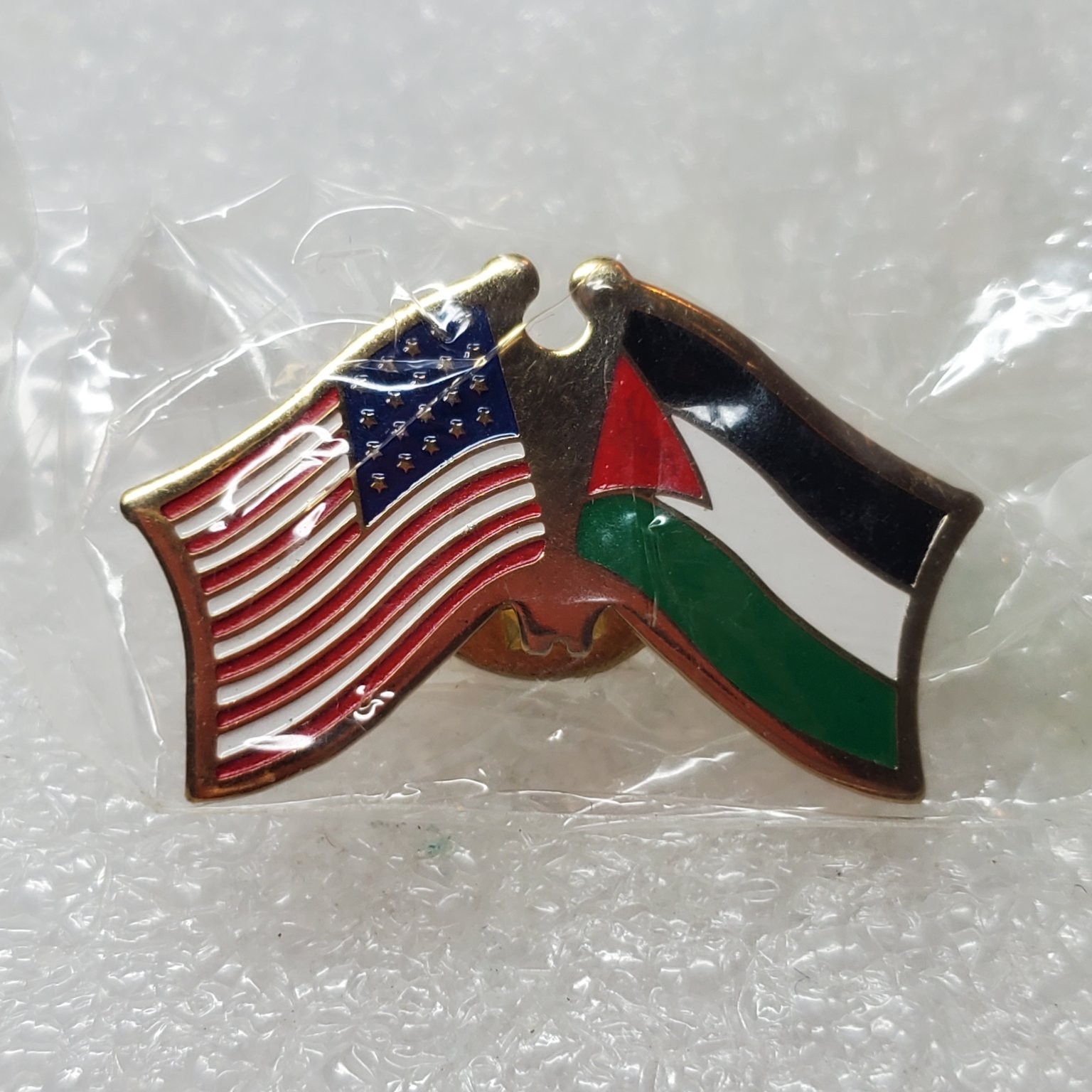 USA Palestine Flags Lapel Pin Brotherhood International Friendship Pride Tie Tac