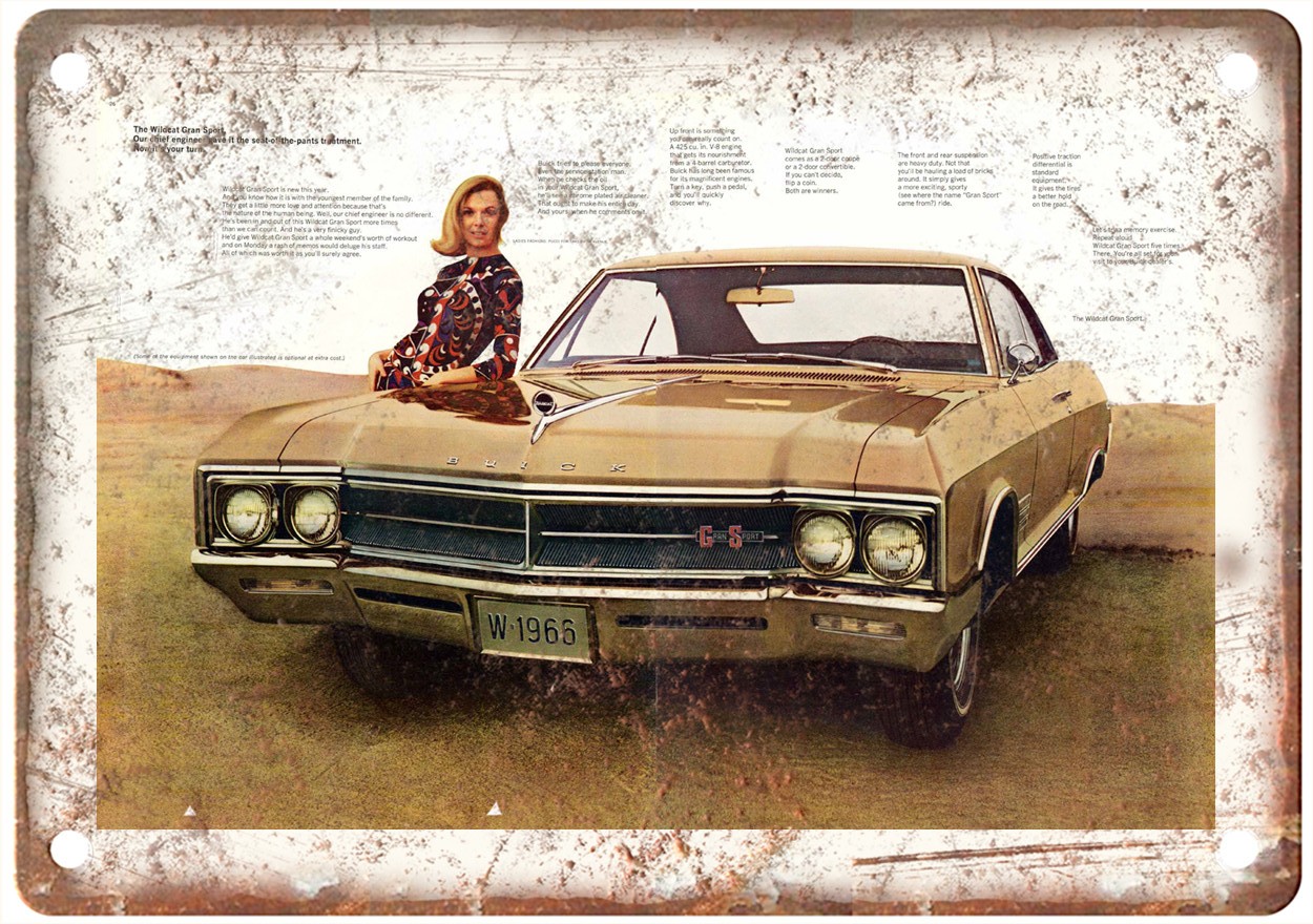1966 Buick Prestige Vintage Auto Ad Retro Look Reproduction Metal Sign AM6564