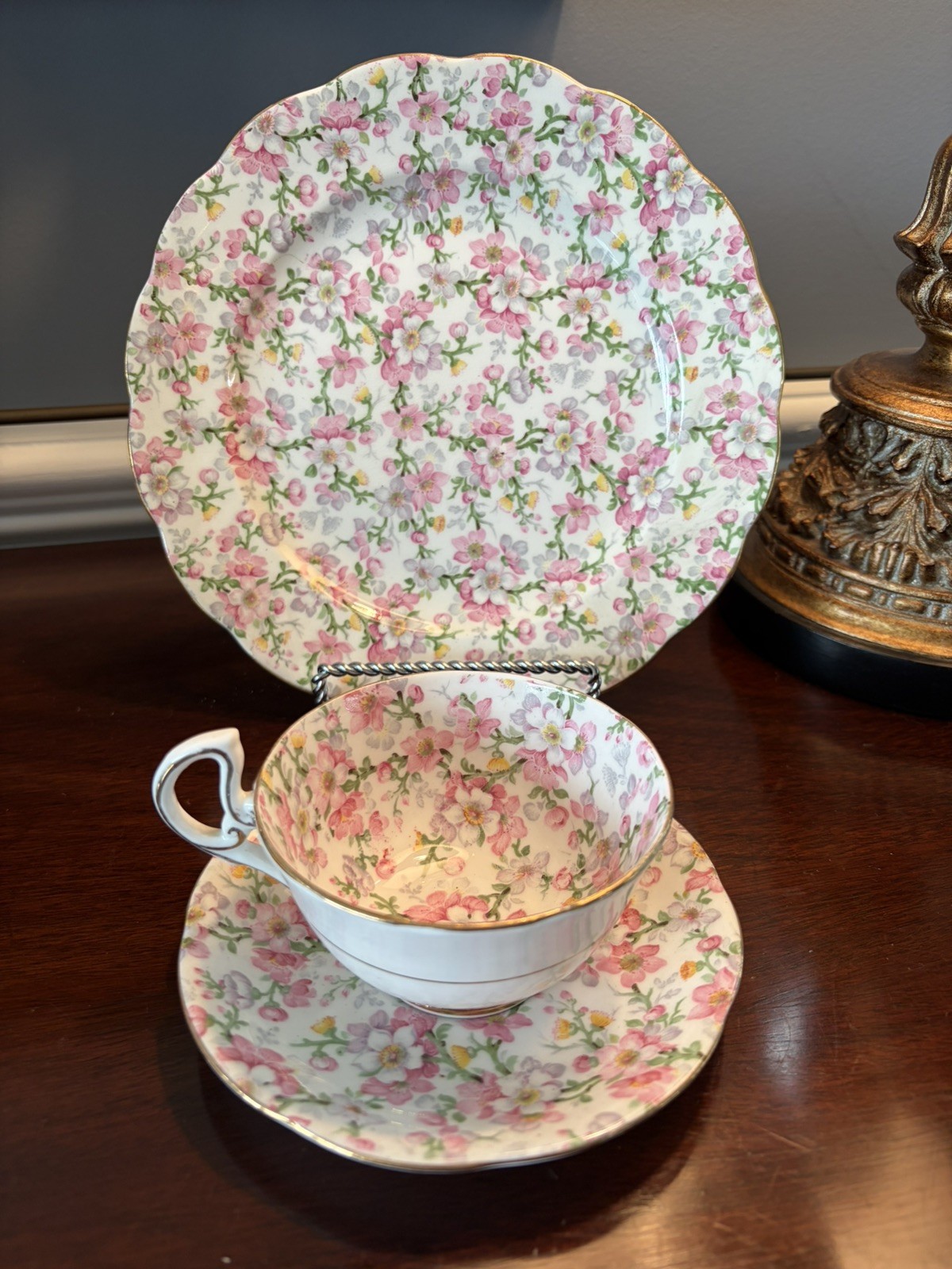 Royal Standard May Medley Tea Set Teacup Saucer Dessert Plate Bone China Vintage