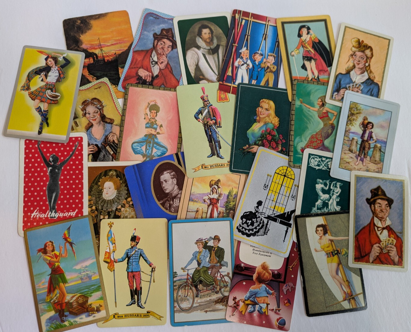 Mixed Lot 25 Vintage Single Swap Playing Cards Ephemera Junk Journal Women Deco