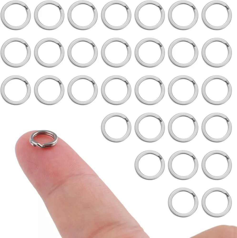 30pcs Split Rings 8mm Stainless Steel Small Key Chain Mini Keychain Rings Spl...