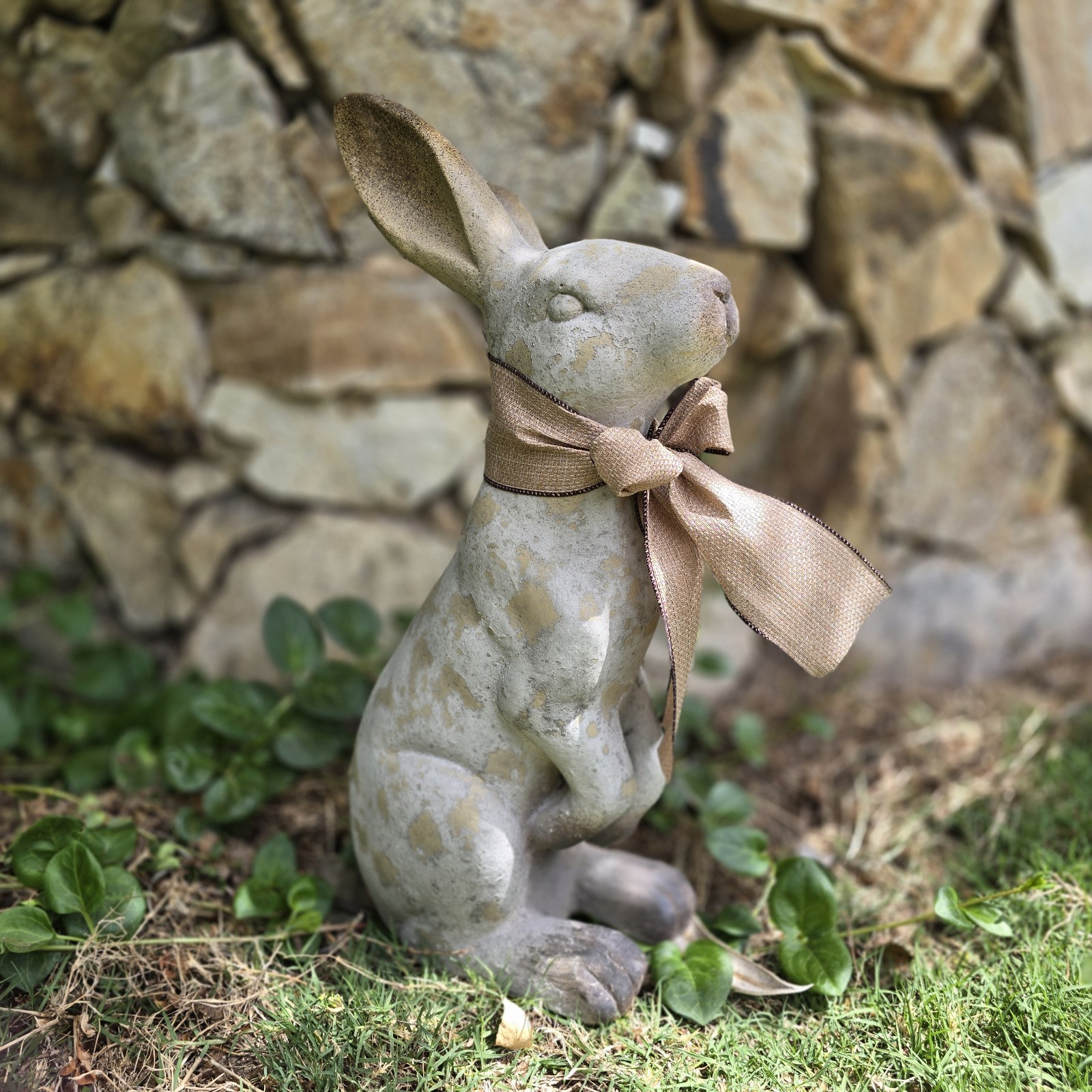 Rustic Resin Garden Bunny Rabbit with Nose Up Figurine Statue 20 Rustic Resin Garden Bunny Rabbit with Nose Up Figurine Statue 20