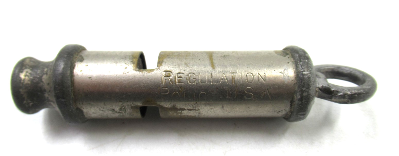 Vintage Regulation Police Whistle Nickel Plated USA