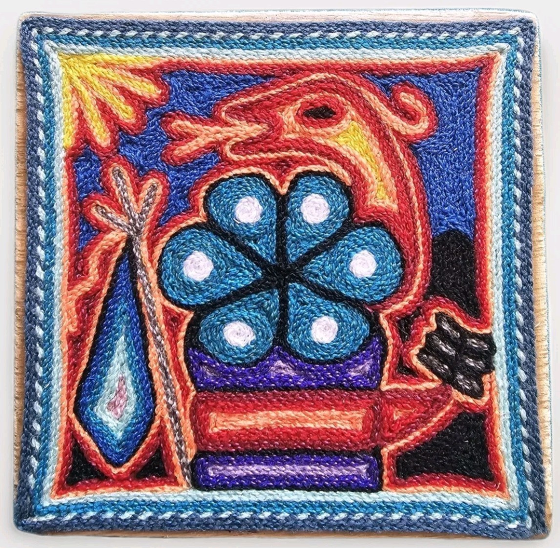 Peyote Prayer Ceremony Yarn Painting 4\